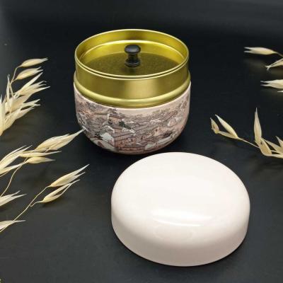Банка для сыпучих продуктов округлая с двойной крышкой